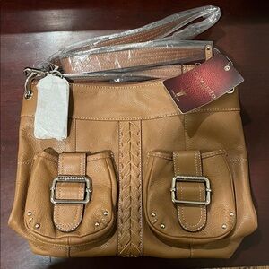Tignanello Brown Leather Shoulder / Crossbody Bag